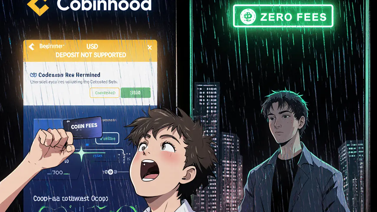 A beginner fails to deposit USD on Cobinhood while another trader sends BTC from Coinbase.