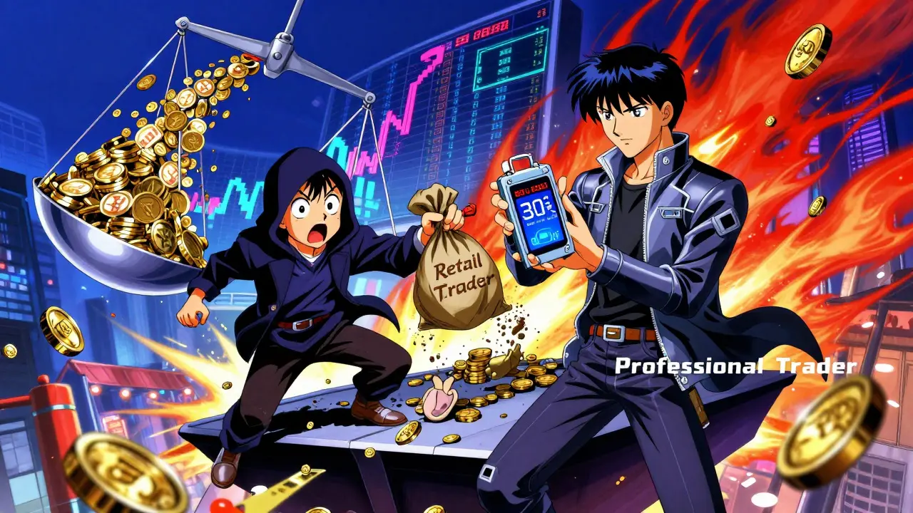 A battle between retail and professional traders over a collapsing market with unlock countdowns.