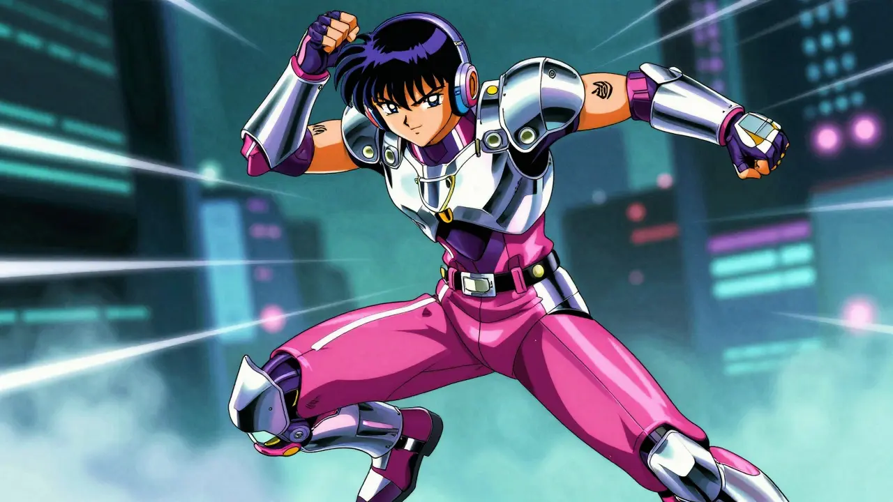 Anime avatar wearing exclusive high-fashion digital wearable gear.