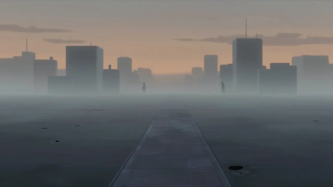 Empty, foggy digital landscape representing low market liquidity
