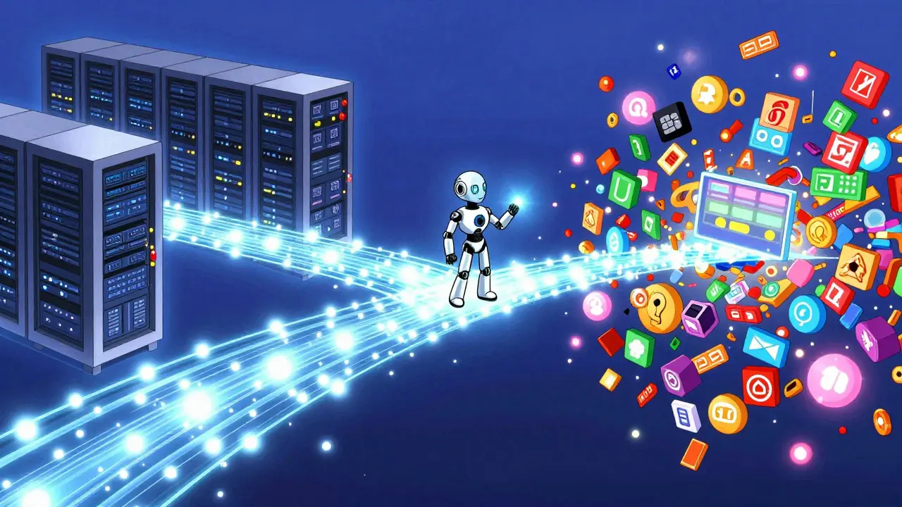 Futuristic bridge connecting different blockchain ecosystems