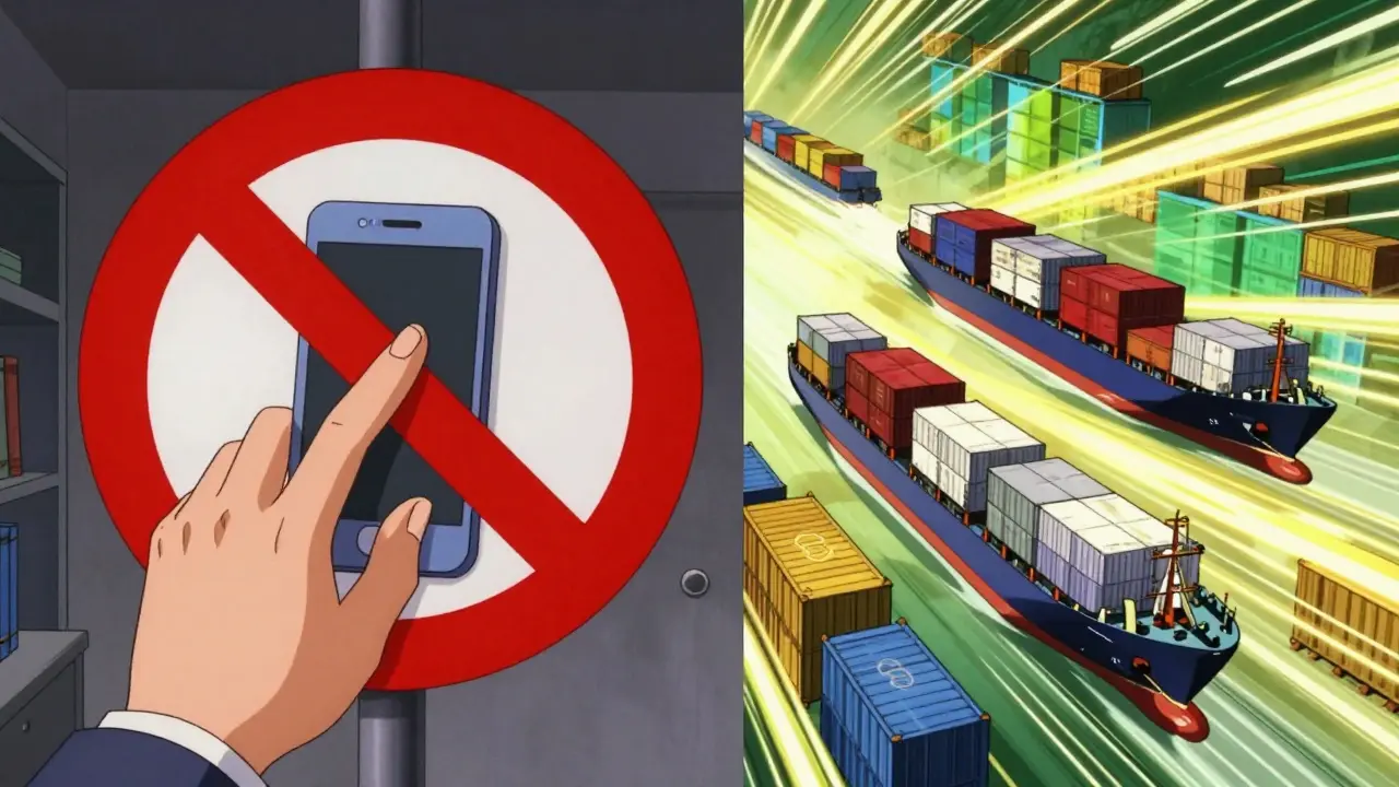 Split view of banned domestic crypto payments vs permitted international trade, 90s anime.
