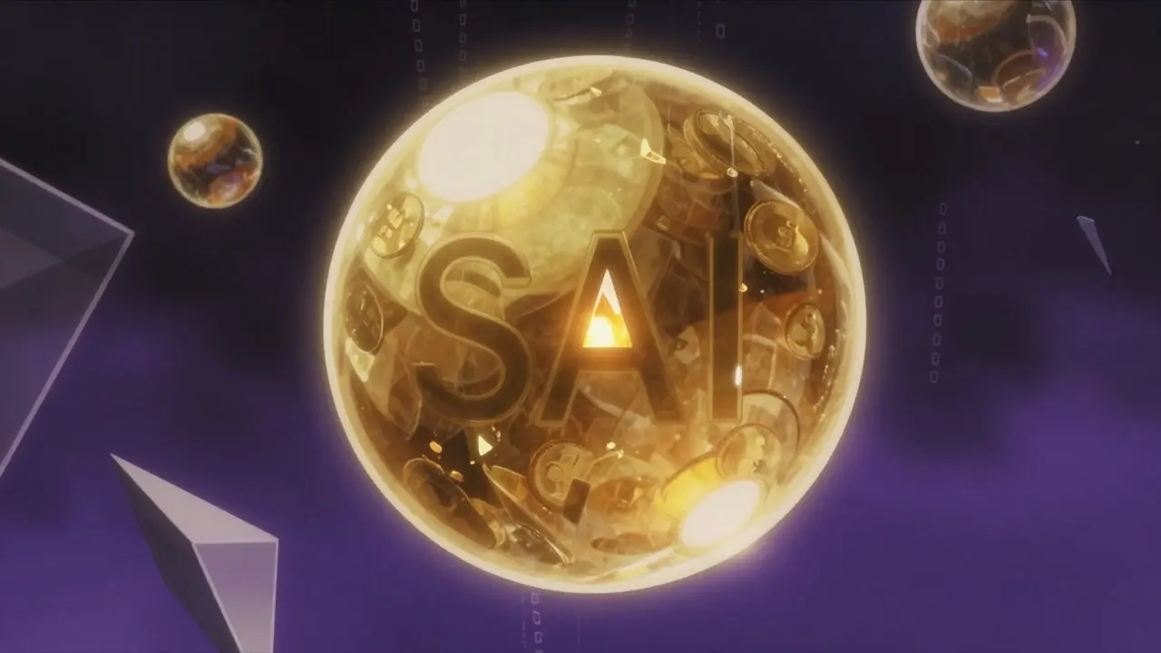 Abstract anime visualization of SAI token supply disparity
