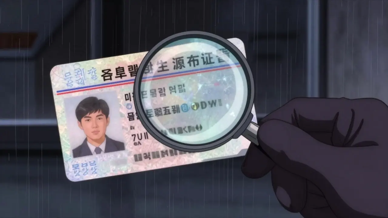 Close up of driving license with missing security serial number