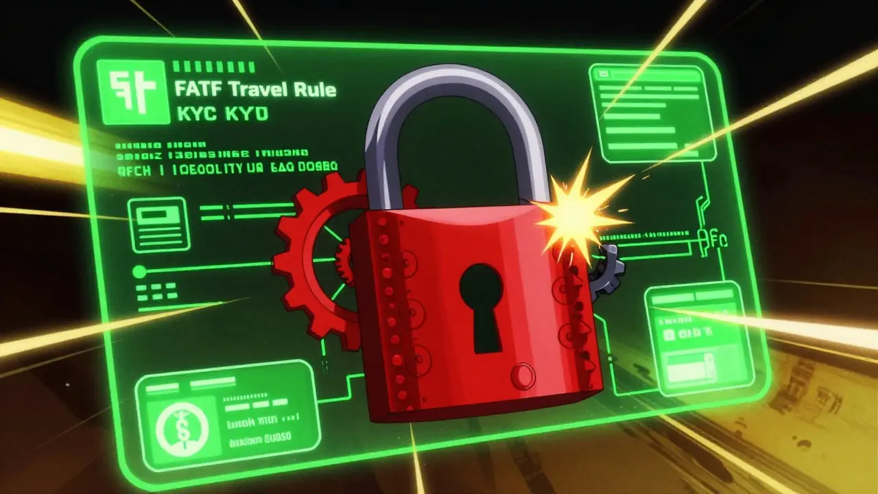 Digital transaction blocked by a giant mechanical lock