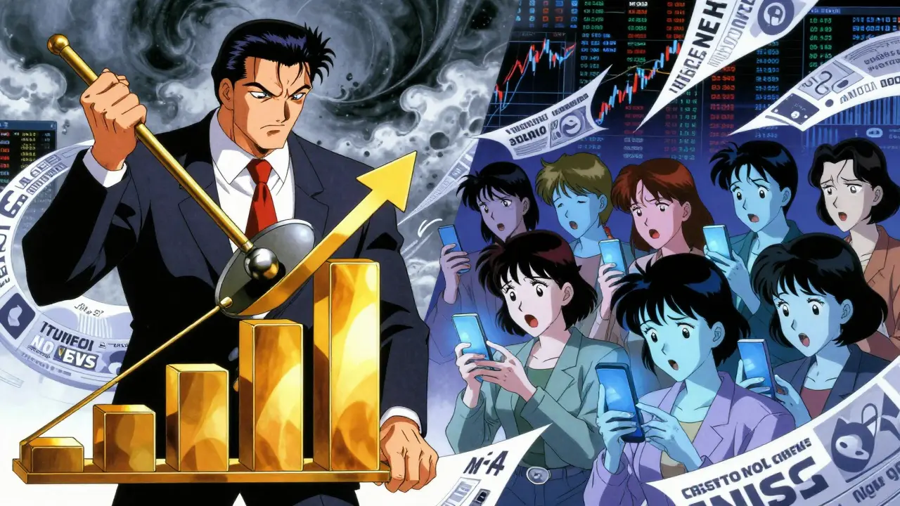 Institutional forces and crowd sentiment clash in anime style