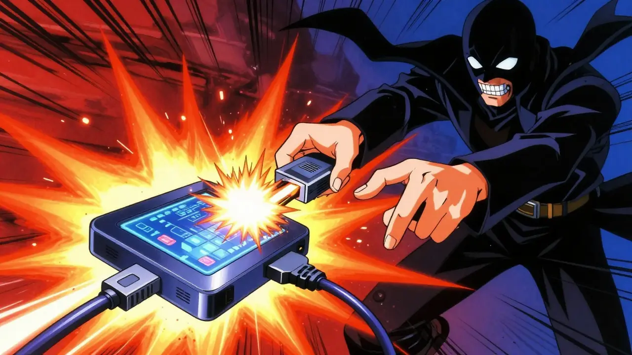 User disconnecting wallet from a malicious site in anime style