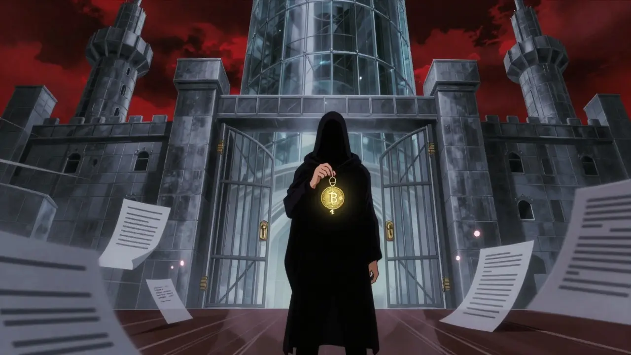 Anime illustration of a locked fortress representing regulatory barriers