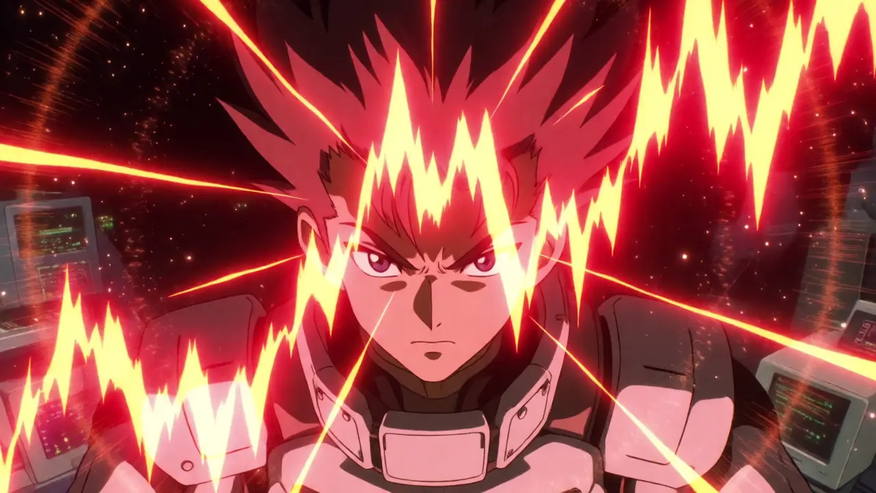 Anime analyst observing intense energy spikes representing Coin Days Destroyed